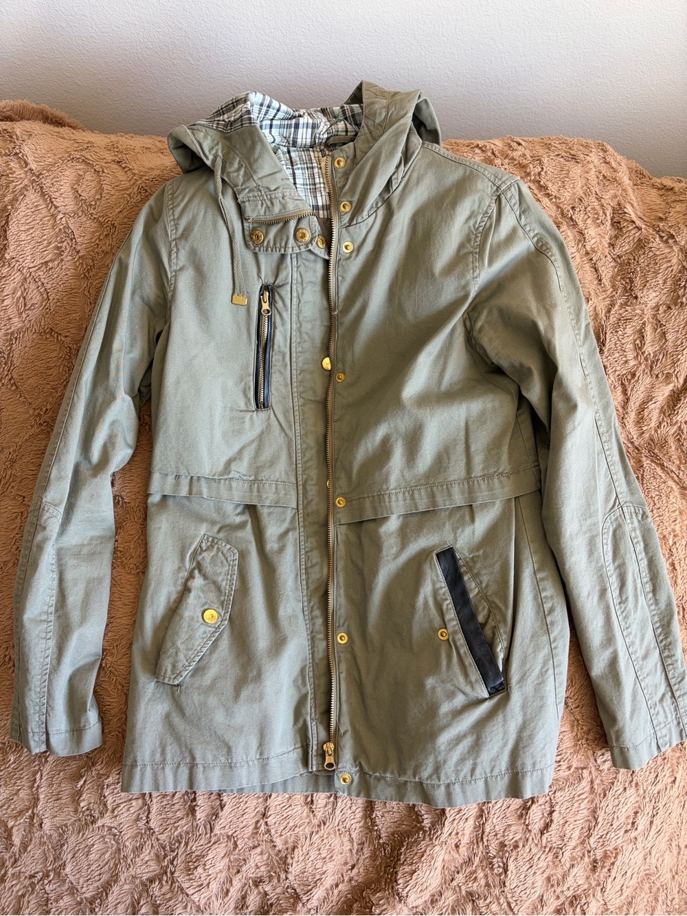 Thread & Supply Olive Green Hooded Utility Jacket
